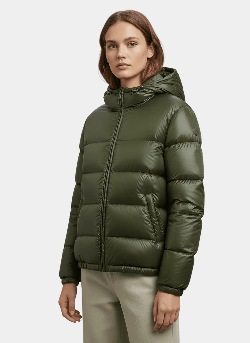 Alicja – Kurtka Puchowa Damska z Kapturem i Zamkiem