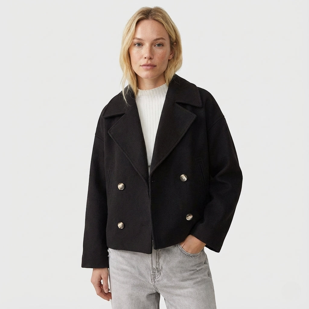 Eliza – Dwurzędowy Płaszcz Damski