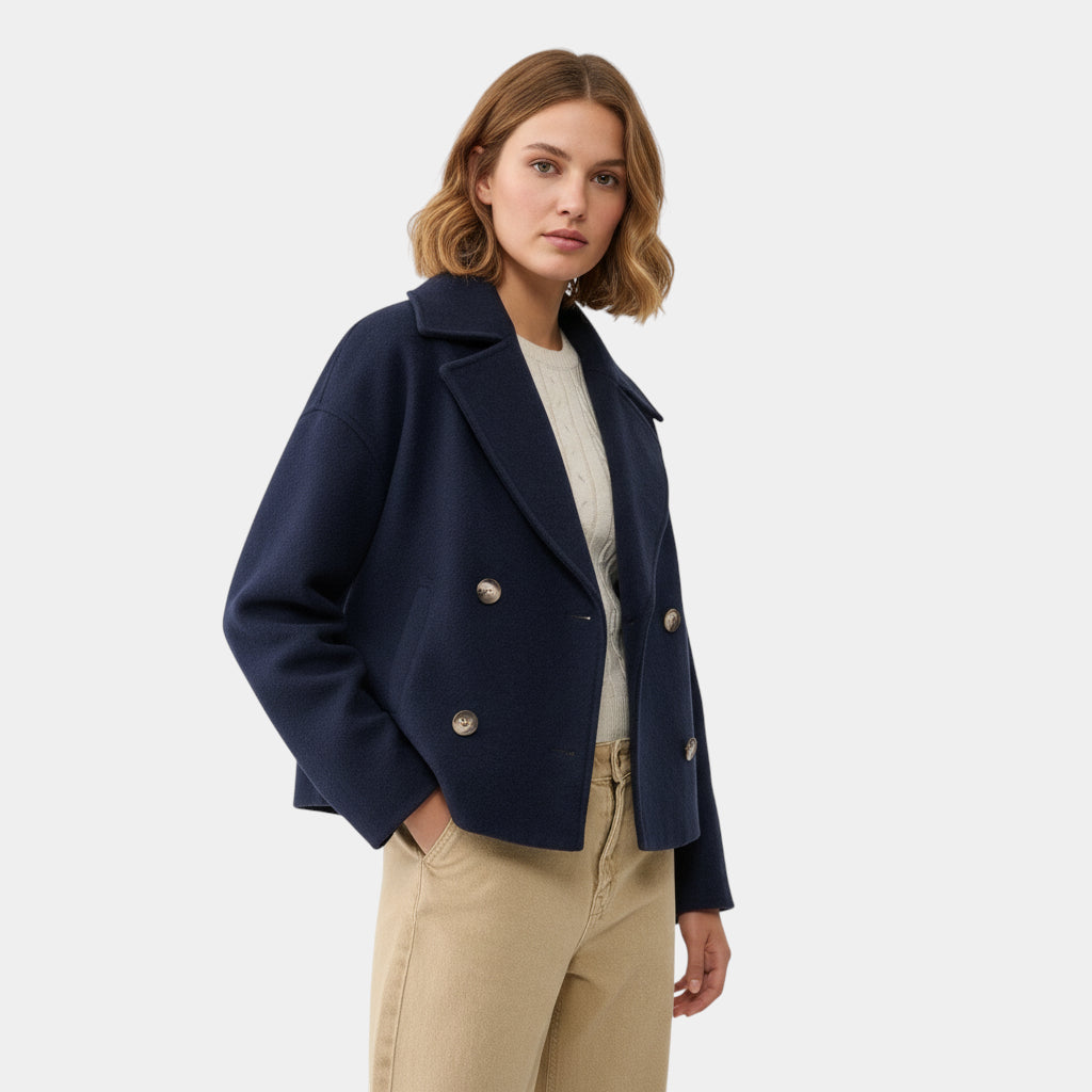 Eliza – Dwurzędowy Płaszcz Damski