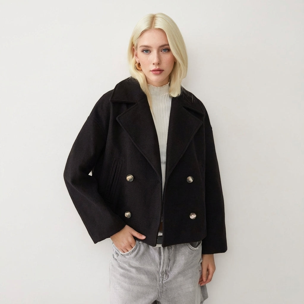 Eliza – Dwurzędowy Płaszcz Damski
