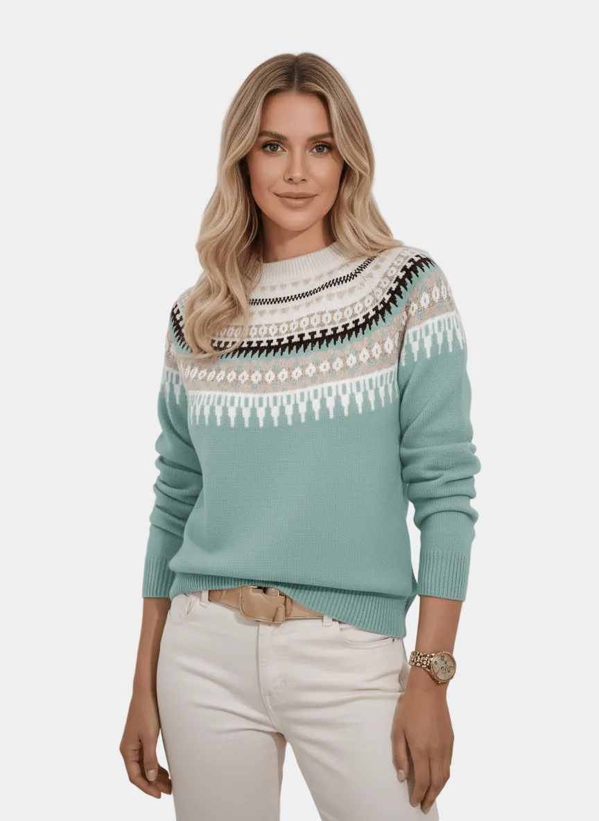 Maritta – Sweter Damski z Ozdobnym Wzorem