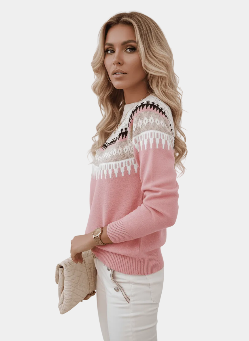 Maritta – Sweter Damski z Ozdobnym Wzorem