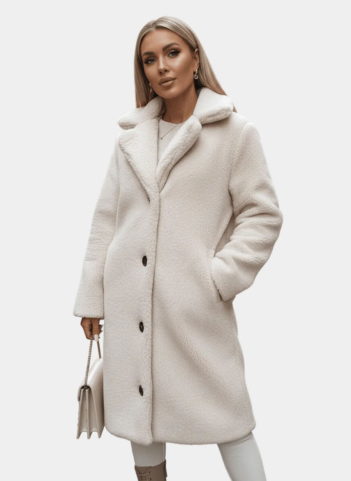 Mila – Płaszcz Teddy Damski z Polarowym Wykończeniem