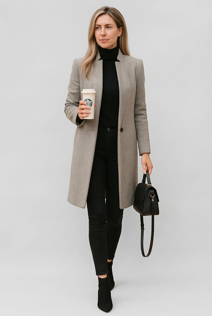 Julia – Płaszcz Damski o Prostym Kroju