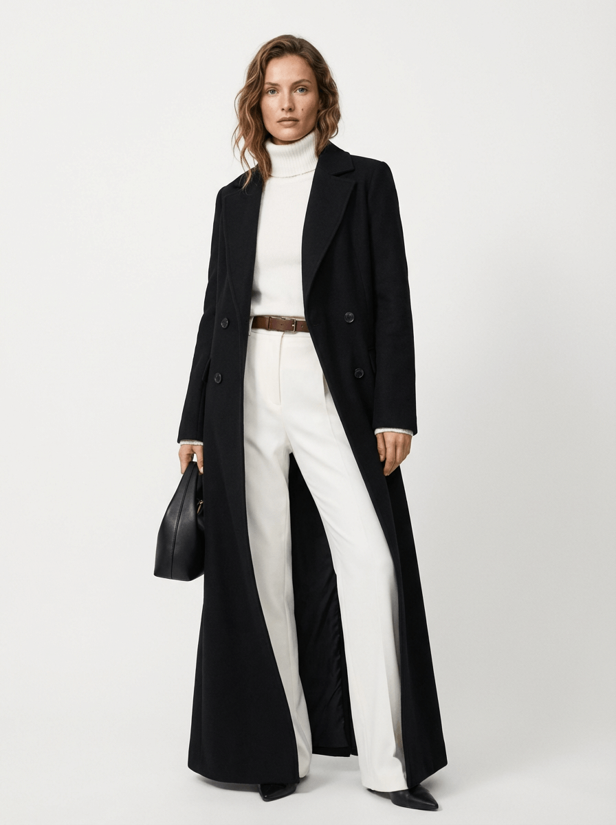 Karolina – Płaszcz Damski Klasyczny Dwurzędowy