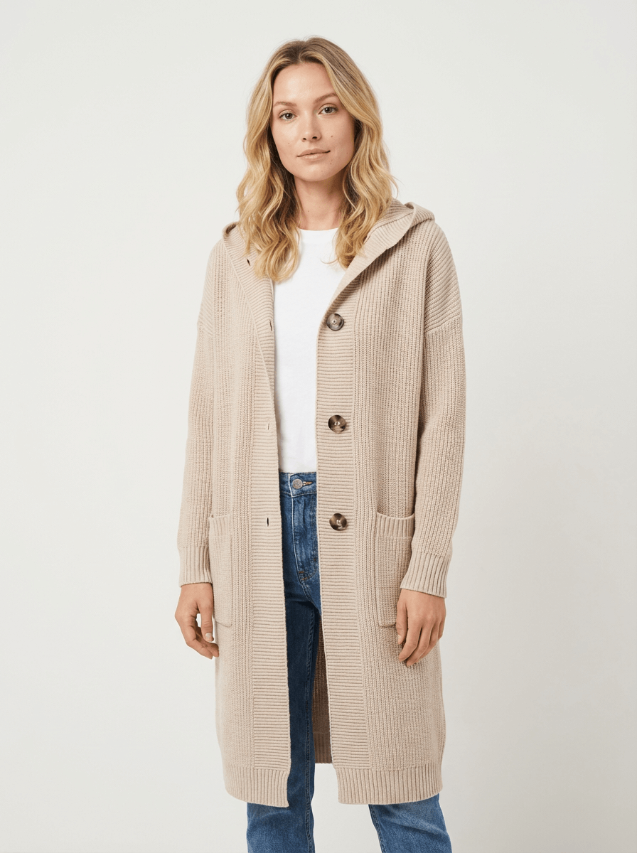 Natalia – Kardigan Damski Oversize z Kapturem